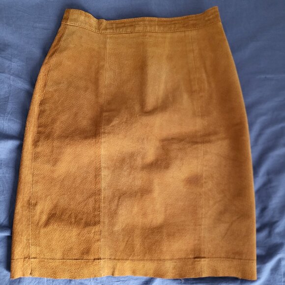 Suede Mustard Skirt - Picture 1 of 6
